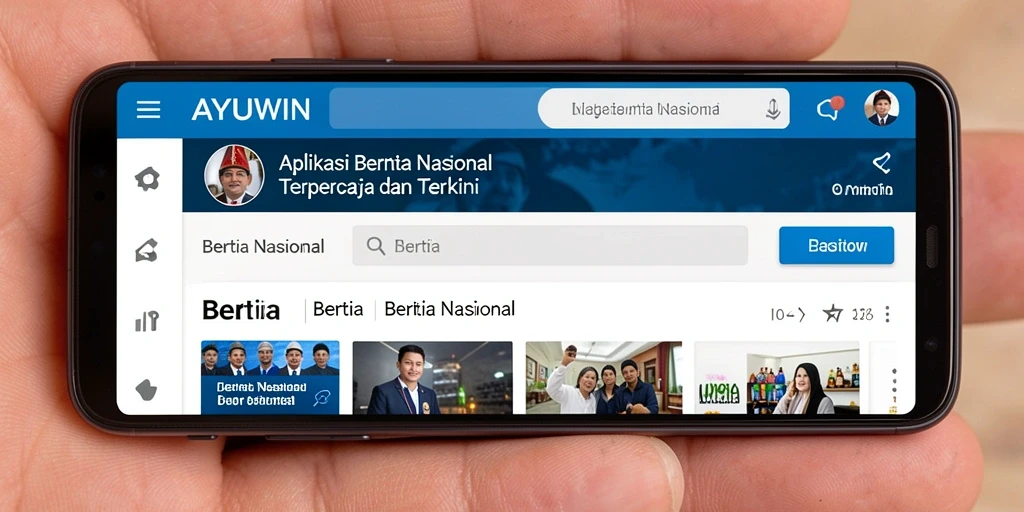 Antarmuka aplikasi AYUWIN yang menampilkan berita terkini dan terpopuler.