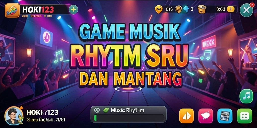 Tampilan antarmuka HOKI123 yang penuh warna dan menari.
