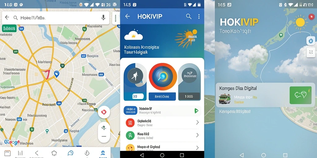 Antarmuka HOKIVIP menampilkan fungsi kompas digital yang akurat dan informatif.