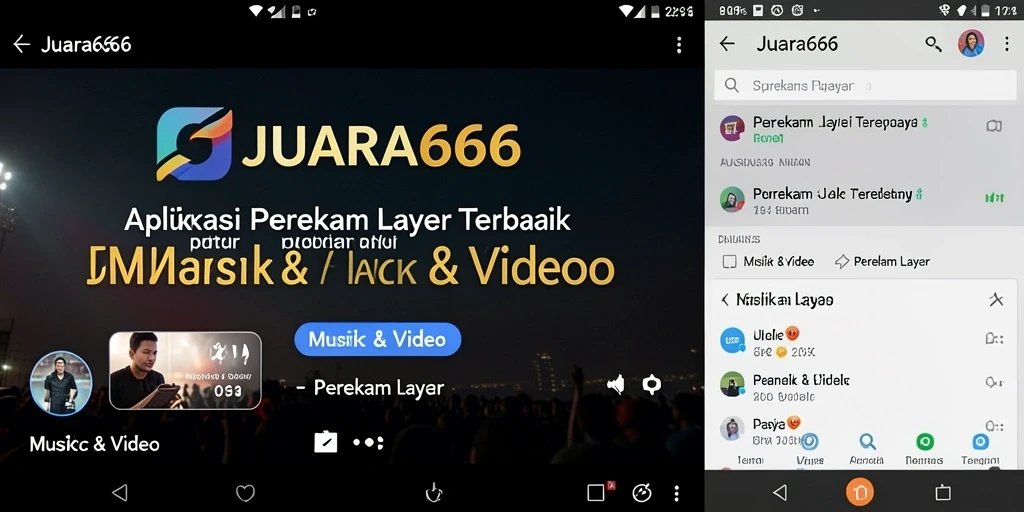 Tampilan antarmuka JUARA666 saat merekam layar dengan fitur pengguna.