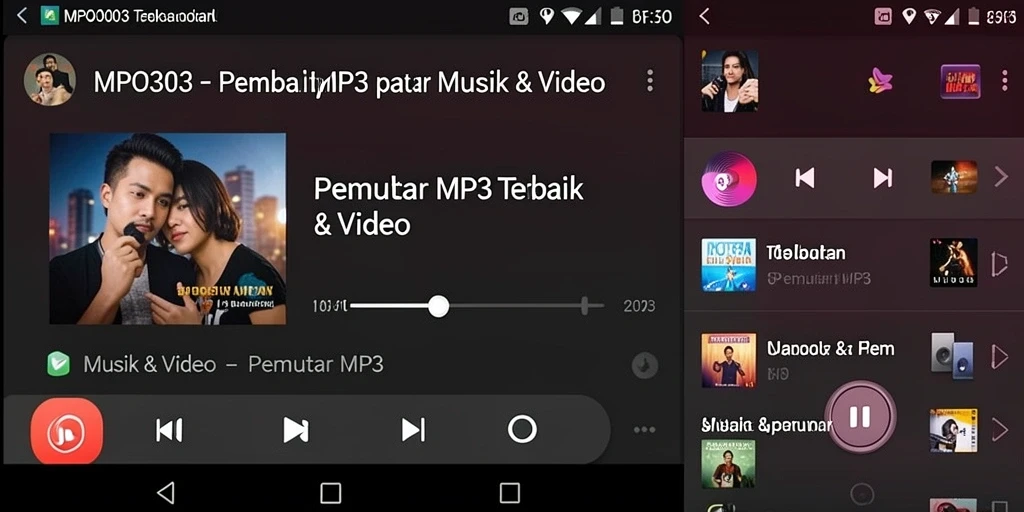 Antarmuka MPO303 yang sederhana dan fungsional untuk Pemutar MP3.