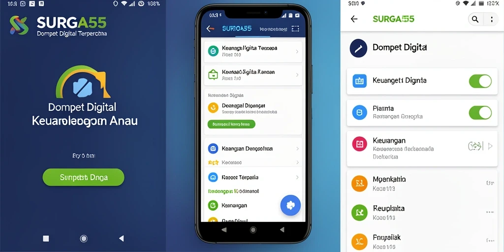 Screenshot tampilan antarmuka aplikasi Dompet Digital SURGA55.